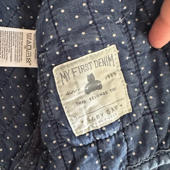 GAP Floral quilted Button Down Denim Jacket 18-24 Months - Picture 4 of 7